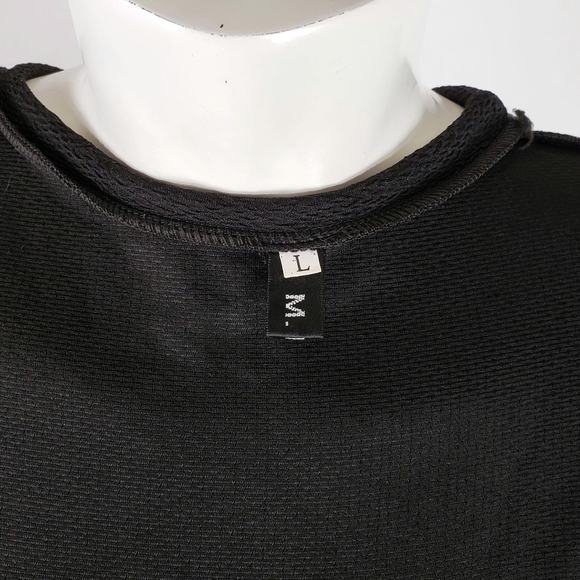 MFN Black Textured Tunic Top Flared Bottom - Picture 6 of 6